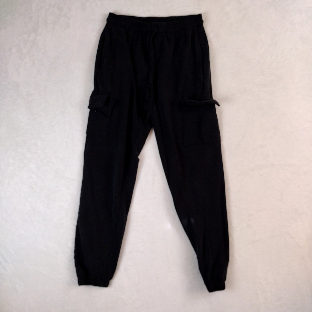 Fourcast Mens Black Cargo Jogger Pants Size 2XL Fleece Sweatpants Drawstring